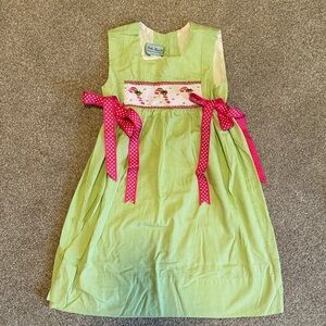 Girls Smocked Christmas Dress with Bows